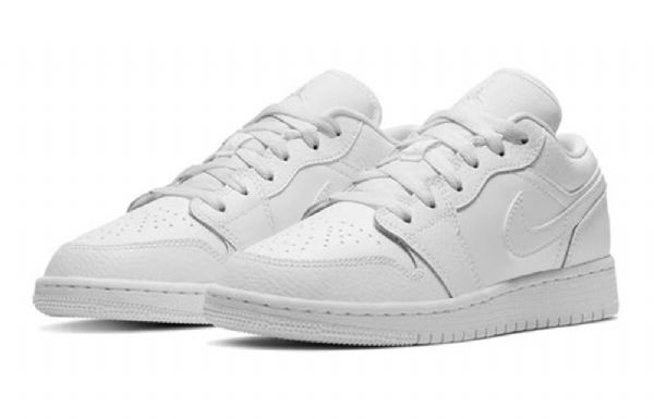 Nike Air Jordan 1 Low Tops Gs Basketsko Herre Hvite