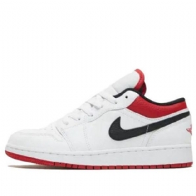 Nike Air Jordan 1 Low Tops Gs Basketsko Herre Hvite Rød