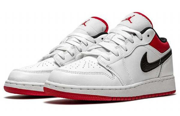 Nike Air Jordan 1 Low Tops Gs Basketsko Herre Hvite Rød
