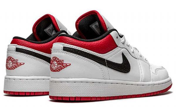 Nike Air Jordan 1 Low Tops Gs Basketsko Herre Hvite Rød