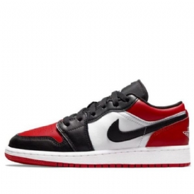 Nike Air Jordan 1 Low Tops Gs Basketsko Herre Rød Svarte Hvite