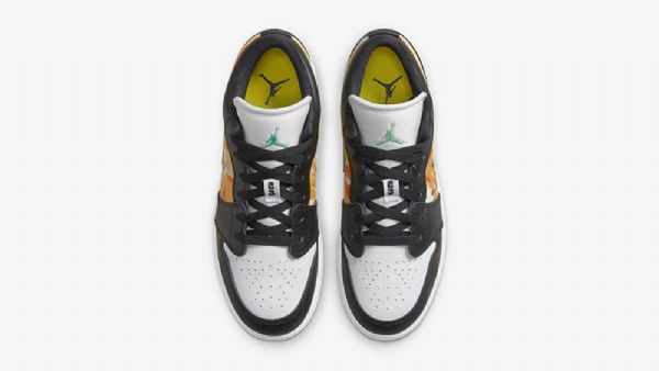 Nike Air Jordan 1 Low Tops Gs Drip Sko Dame Svarte Grå