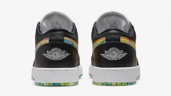 Nike Air Jordan 1 Low Tops Gs Drip Sko Dame Svarte Grå
