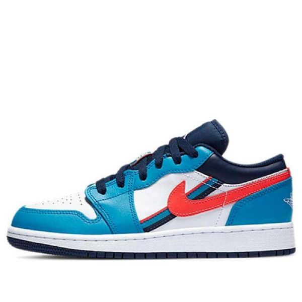 Nike Air Jordan 1 Low Tops Gs Retro Basketball Shoes Herre Blå Hvite
