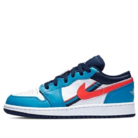 Nike Air Jordan 1 Low Tops Gs Retro Basketball Shoes Herre Blå Hvite