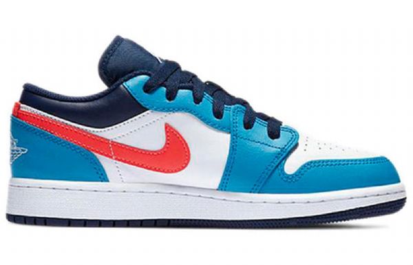 Nike Air Jordan 1 Low Tops Gs Retro Basketball Shoes Herre Blå Hvite
