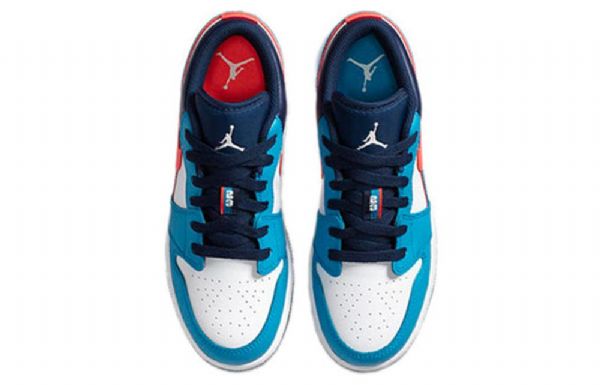 Nike Air Jordan 1 Low Tops Gs Retro Basketball Shoes Herre Blå Hvite