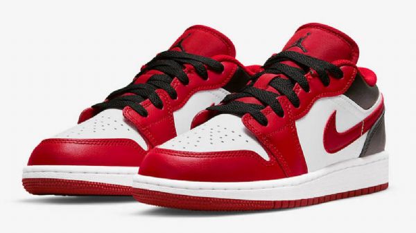 Nike Air Jordan 1 Low Tops Gs Reverse Tå Sko Dame Rød Svarte