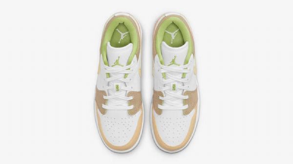 Nike Air Jordan 1 Low Tops Gs Sko Dame Beige Hvite Rosa