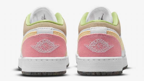 Nike Air Jordan 1 Low Tops Gs Sko Dame Beige Hvite Rosa