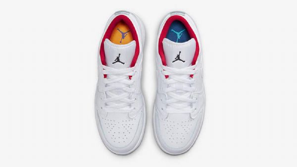 Nike Air Jordan 1 Low Tops Gs Sko Dame Hvite Rød
