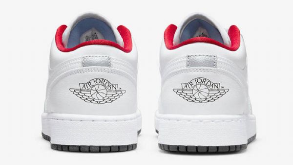 Nike Air Jordan 1 Low Tops Gs Sko Dame Hvite Rød