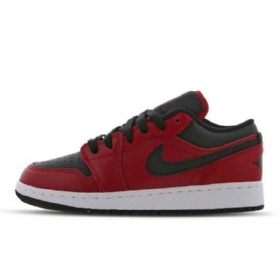Nike Air Jordan 1 Low Tops Gs Sko Dame Rød Svarte
