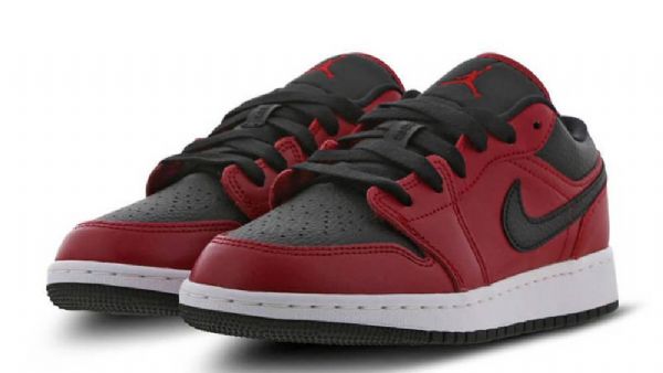 Nike Air Jordan 1 Low Tops Gs Sko Dame Rød Svarte