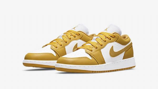 Nike Air Jordan 1 Low Tops Gs Sko Herre Hvite Gul