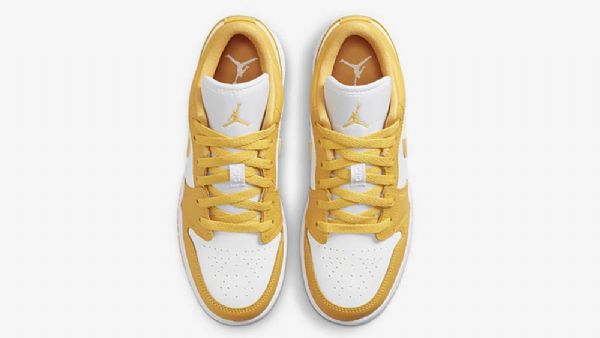 Nike Air Jordan 1 Low Tops Gs Sko Herre Hvite Gul