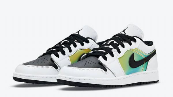 Nike Air Jordan 1 Low Tops Gs Sko Herre Hvite Svarte Gull