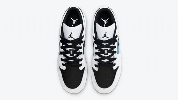Nike Air Jordan 1 Low Tops Gs Sko Herre Hvite Svarte Gull