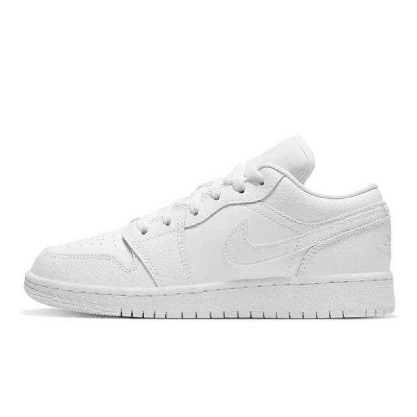 Nike Air Jordan 1 Low Tops Gs Triple Sko Herre Hvite