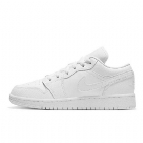 Nike Air Jordan 1 Low Tops Gs Triple Sko Herre Hvite