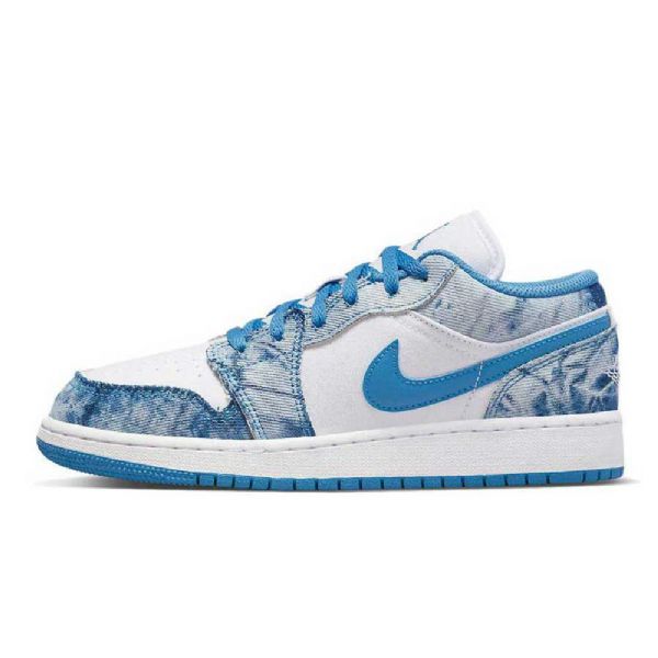 Nike Air Jordan 1 Low Tops Gs Washed Sko Dame Blå