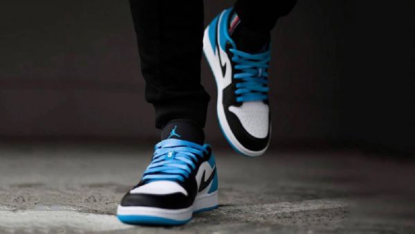 Nike Air Jordan 1 Low Tops Laser Sko Herre Blå