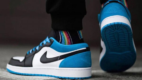 Nike Air Jordan 1 Low Tops Laser Sko Herre Blå