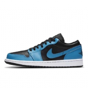 Nike Air Jordan 1 Low Tops Laser Sko Herre Blå Svarte