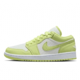 Nike Air Jordan 1 Low Tops Limelight Sko Dame Grønn Hvite