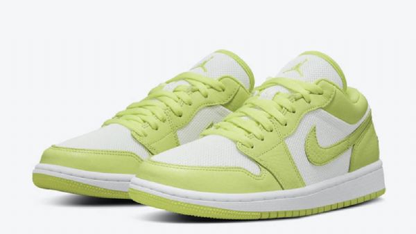 Nike Air Jordan 1 Low Tops Limelight Sko Herre Grønn Hvite