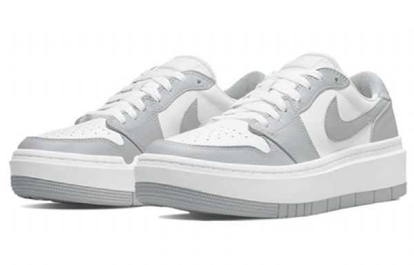 Nike Air Jordan 1 Low Tops Lv8d Elevated Retro Basketball Shoes Dame Grå Hvite