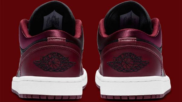 Nike Air Jordan 1 Low Tops Maroon Sko Herre Burgunder Svarte