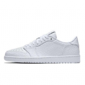 Nike Air Jordan 1 Low Tops No Swoosh Triple Sko Herre Hvite