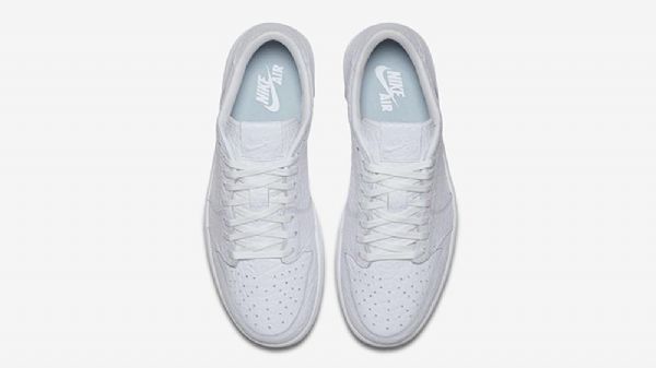 Nike Air Jordan 1 Low Tops No Swoosh Triple Sko Herre Hvite