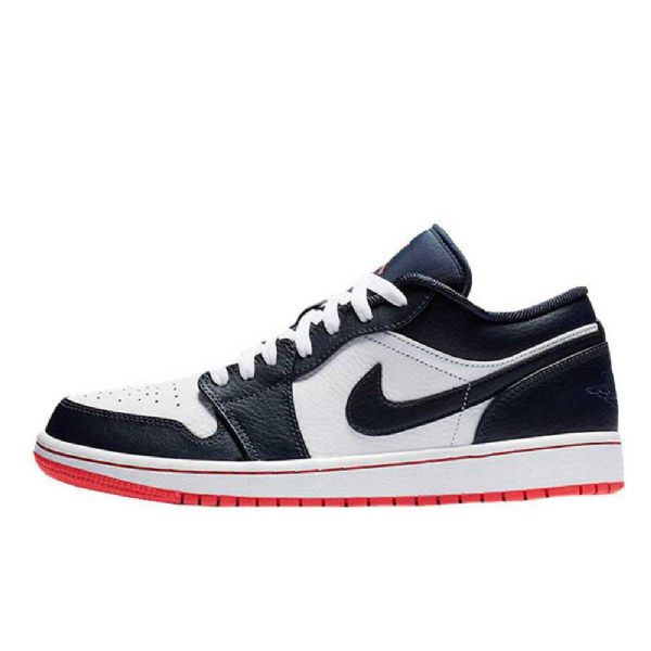 Nike Air Jordan 1 Low Tops Obsidian Sko Herre Marineblå Hvite