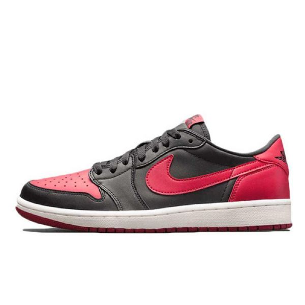 Nike Air Jordan 1 Low Tops Og Bred Sko Herre Rød Svarte