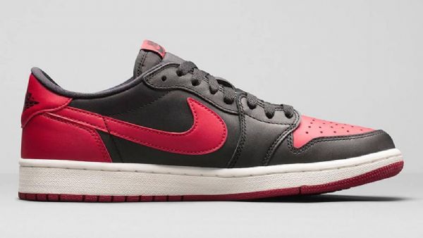 Nike Air Jordan 1 Low Tops Og Bred Sko Herre Rød Svarte