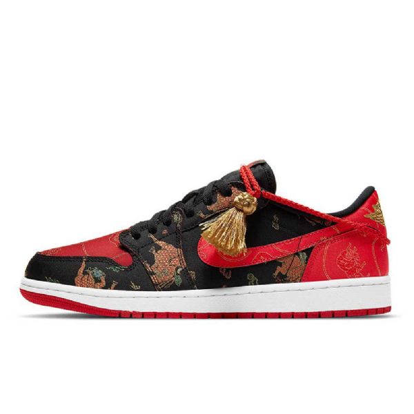 Nike Air Jordan 1 Low Tops Og Chinese New Year Sko Herre Svarte Rød