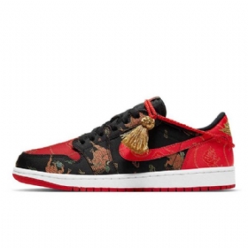 Nike Air Jordan 1 Low Tops Og Chinese New Year Sko Herre Svarte Rød
