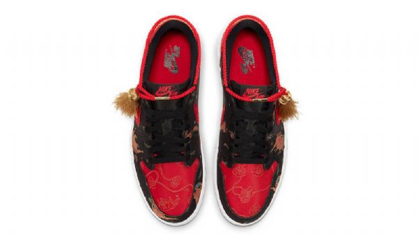 Nike Air Jordan 1 Low Tops Og Chinese New Year Sko Herre Svarte Rød