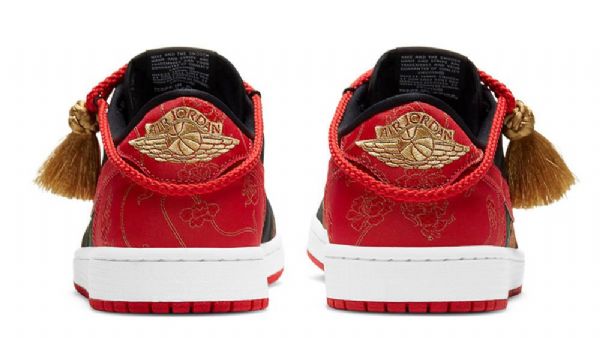 Nike Air Jordan 1 Low Tops Og Chinese New Year Sko Herre Svarte Rød