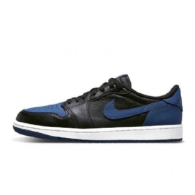 Nike Air Jordan 1 Low Tops Og Mystic Sko Dame Svarte Marineblå