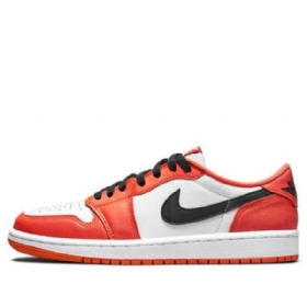 Nike Air Jordan 1 Low Tops Og Retro Basketball Shoes Dame Oransje Hvite