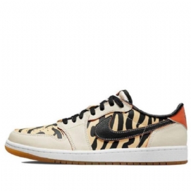 Nike Air Jordan 1 Low Tops Og Retro Basketball Shoes Herre Leopard Beige
