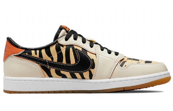 Nike Air Jordan 1 Low Tops Og Retro Basketball Shoes Herre Leopard Beige