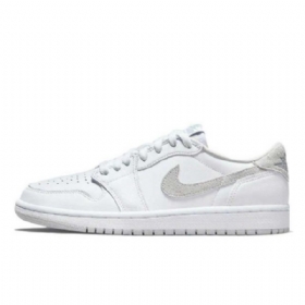 Nike Air Jordan 1 Low Tops Og Sko Dame Hvite Grå