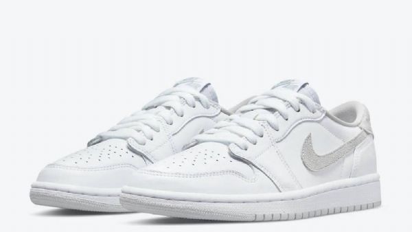 Nike Air Jordan 1 Low Tops Og Sko Dame Hvite Grå