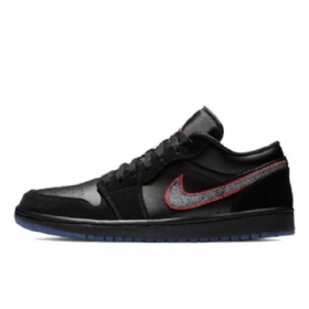Nike Air Jordan 1 Low Tops Orbit Sko Herre Svarte Rød