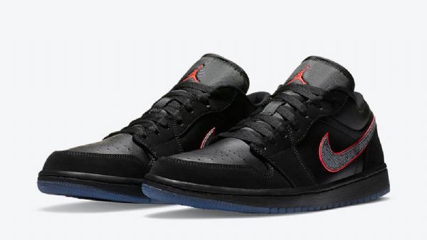 Nike Air Jordan 1 Low Tops Orbit Sko Herre Svarte Rød