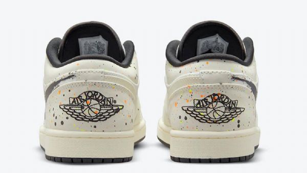 Nike Air Jordan 1 Low Tops Paint Splatter Brushstroke Sko Dame Khaki